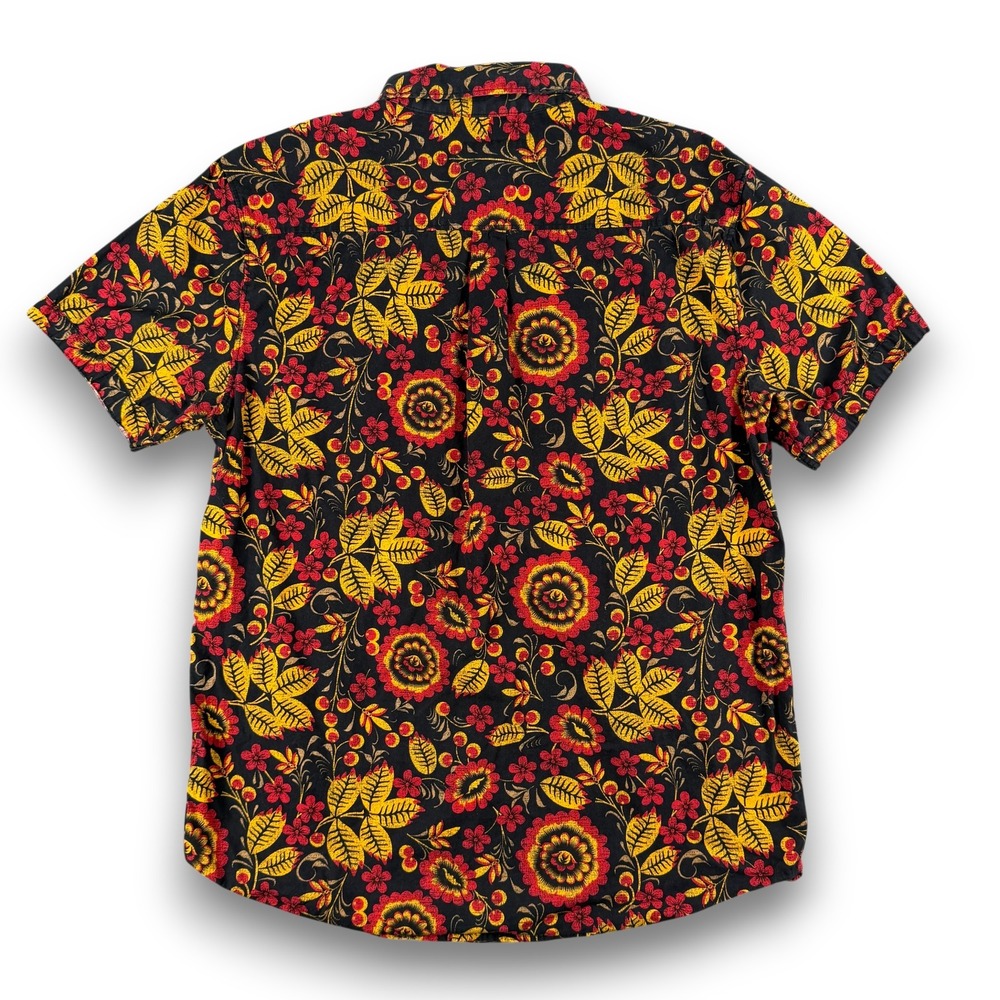 The Roark Revival Shirt Mens L Black Floral Short Sleeve Artifacts of Adventure - Picture 6 of 11